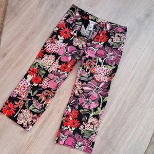 Lily Pulitzer tropical floral cropped pants white tag 6